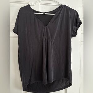Lucky Brand Charcoal V-Neck Blouse